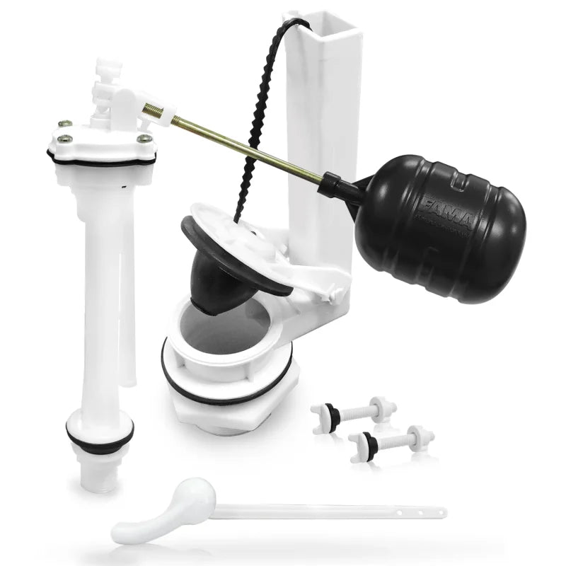 Herraje para Sanitario Akron 9400|  Altura 8”| Salida 2”| Palanca Blanca Sin Esponjoso