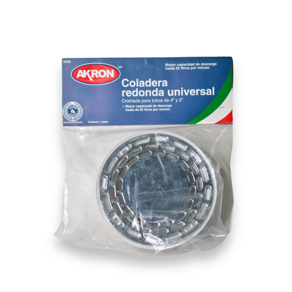 Coladera Akron 9688 | Redonda | Cromada | núm. 4