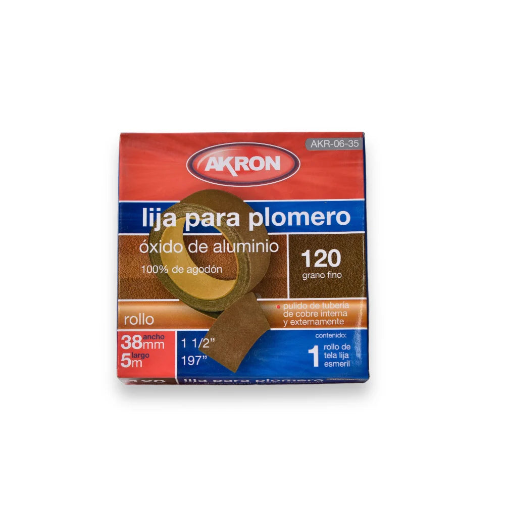 Lija para Plomero Akron AKR06-35 | Grano 120 | 5m
