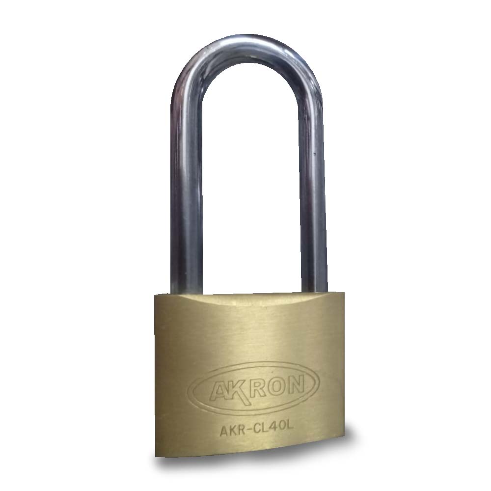 Candado de Latón Pulido Akron AKR-CL40L | Gancho Largo | 40 mm