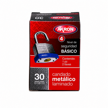 Candado Metálico  Akron AKR-CLAM30 | Laminado  | 30 mm