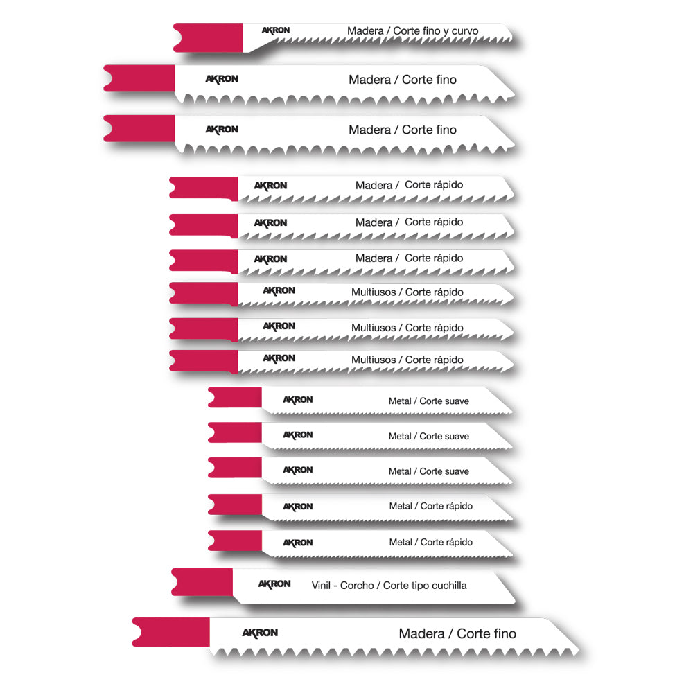 Segueta para Caladora Zanco U, 16 Piezas