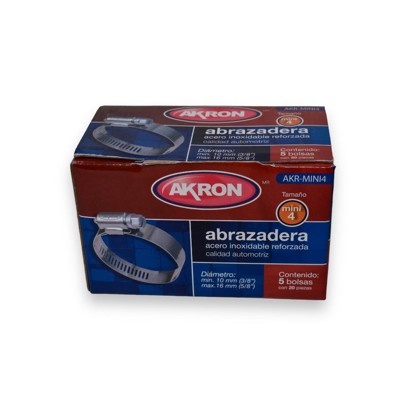 Abrazaderas Mini de Acero Akron AKR-MIN4 |  5/8" | 20 piezas