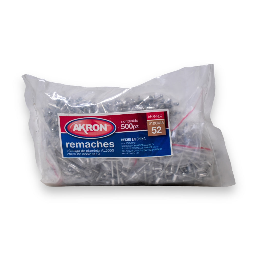Remache Galvanizado 500 piezas Varias Medidas - No. 52
