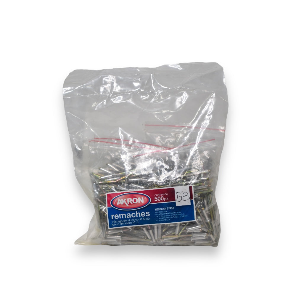 Remache Galvanizado 500 piezas Varias Medidas - No. 58