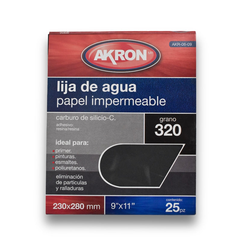 Lija de Agua 25 Piezas Varias Medidas - Grano 320