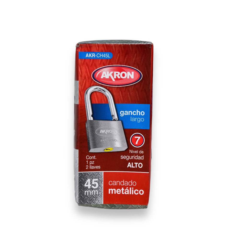 Candado Metálico Akron  AKR-CH45L | Gancho | Largo | 45 mm