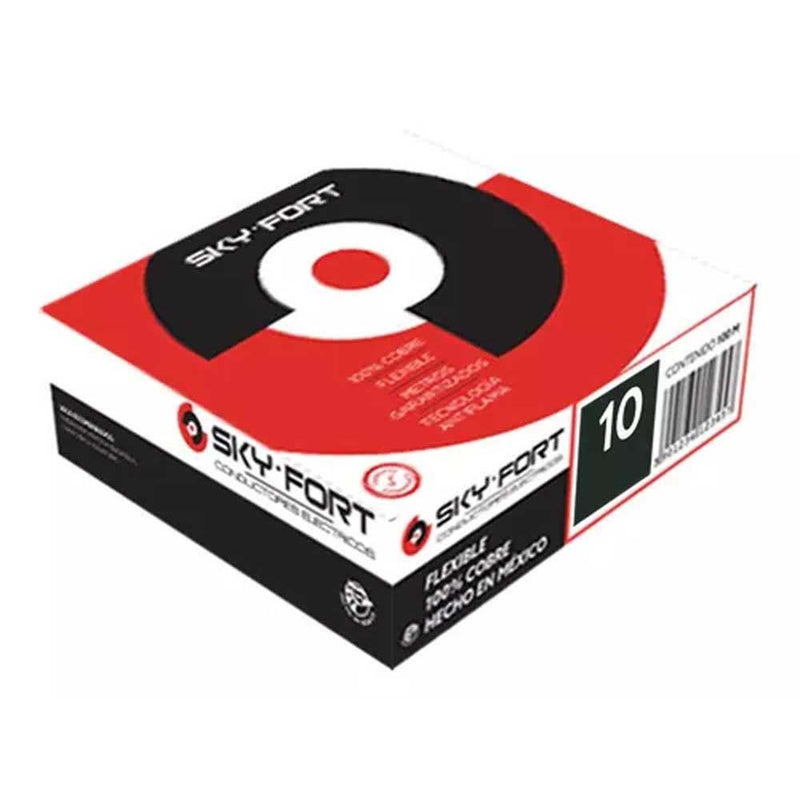 Cable 100% Cobre Antiflama, 100 Metros, Colores Verde, Blanco, Rojo y Negro - Calibres 10, 12 y 14 - Cal. 10 verde