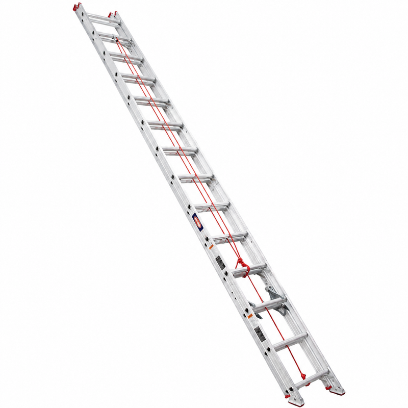 Escalera De Extensión Akron EET3-28 | De Aluminio | De Canal | 4.27m a 7.62m | 28 Escalones | Uso Comercial | Tipo lll | Capacidad De Carga 150kg