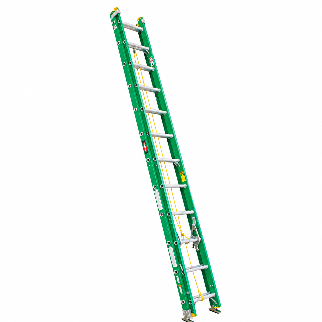 Escalera De Extensión Akron 77-97 | Fibra de Vidrio | 3.66m A 6.40m | 24 Escalones | Uso Profesional | Tipo ll | Capacidad De Carga 175kg
