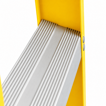 Escalera De Tijera Akron 81-49 | Fibra De Vidrio | 2.13m | 6 Escalones | Uso Industrial | Tipo l | Capacidad De Carga 200kg