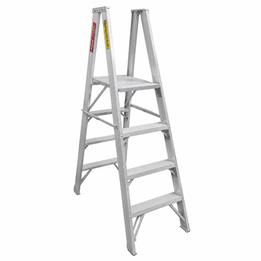 Escalera De Tijera Doble Con Plataforma Akron 79-66 | De Aluminio | 1.22m | 6 Escalones | Uso Industrial | Tipo l | Capacidad De Carga 200kg