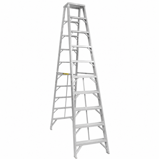 Escalera De Tijera Doble Akron 79-49 | De Aluminio | 18 Escalones | Uso Industrial | Tipo l | Capacidad De Carga 200kg