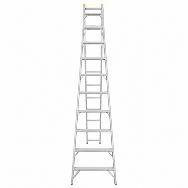 Escalera Convertible Akron 77-21 | De Aluminio | Tijera 3.18m | Extensión 5.50m | 21 Escalones | Uso Profesional | Tipo ll | Capacidad De Carga 175kg