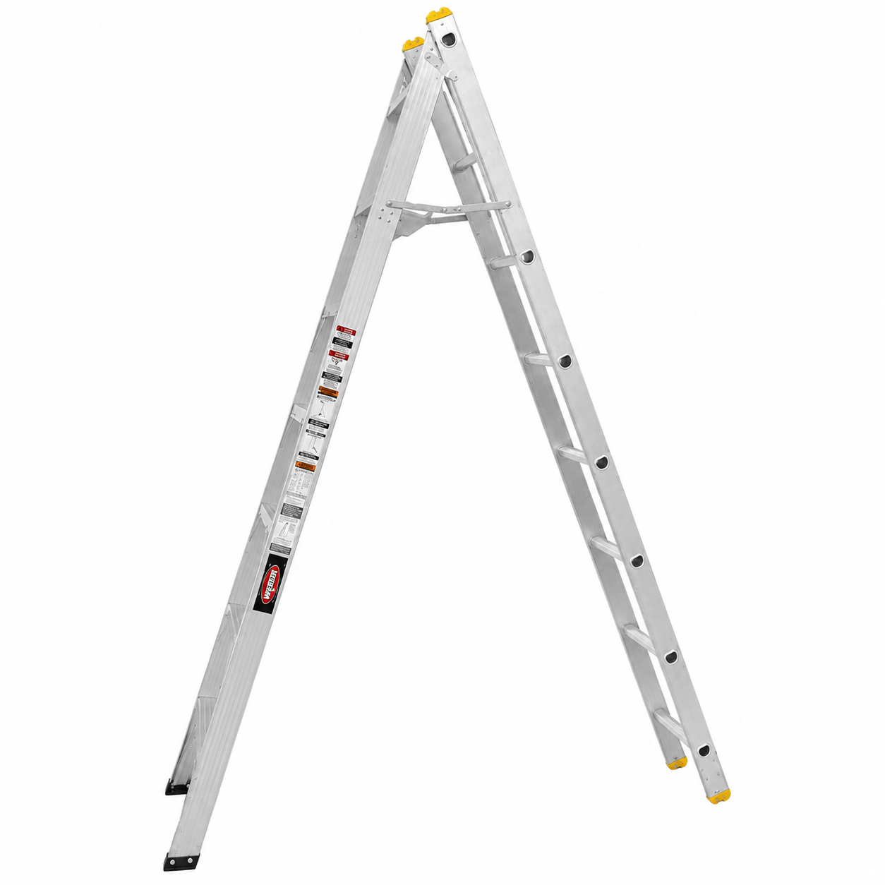 Escalera Convertible Akron 77-21 | De Aluminio | Tijera 3.18m | Extensión 5.50m | 21 Escalones | Uso Profesional | Tipo ll | Capacidad De Carga 175kg