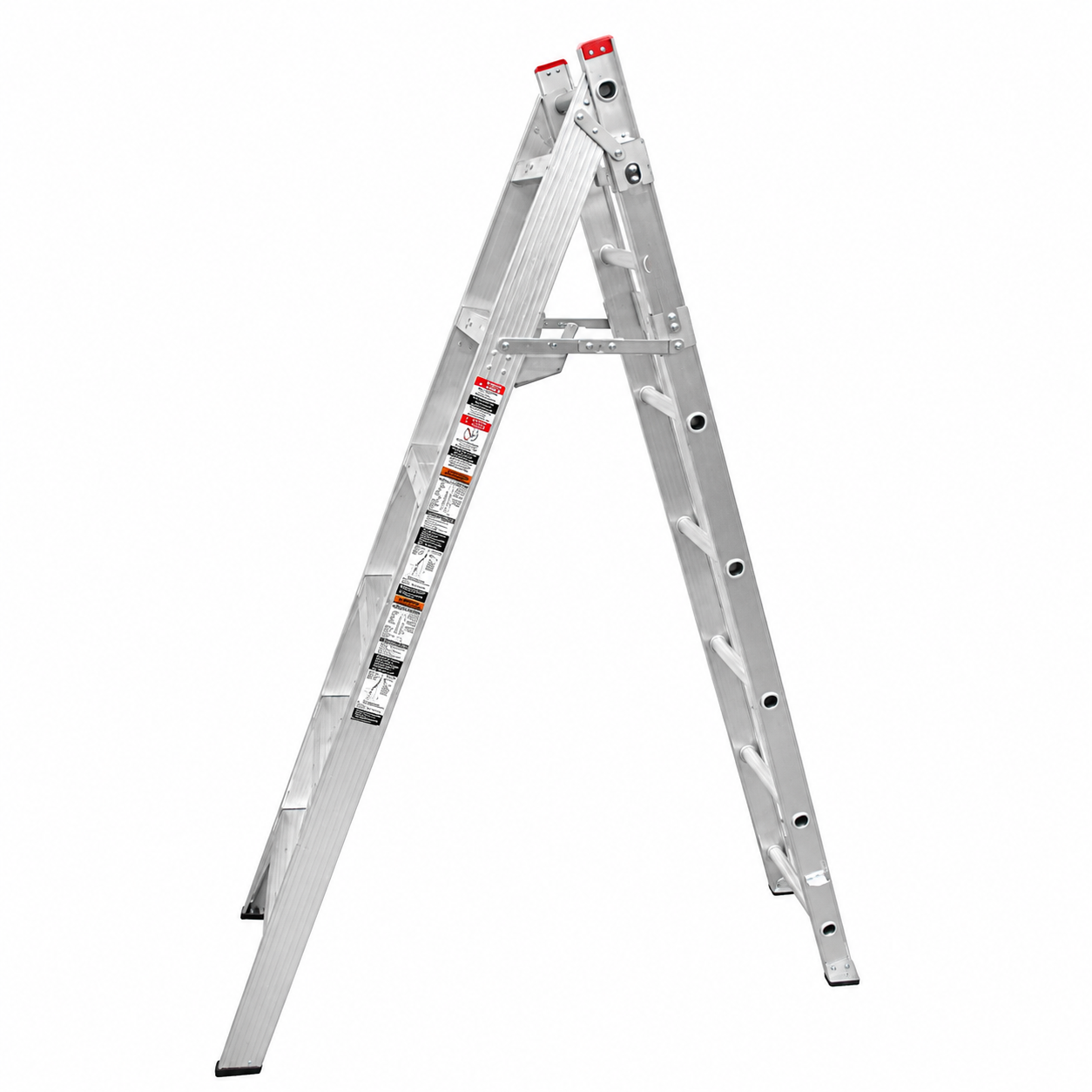 Escalera Convertible Akron 82-05 | De Aluminio | Tijera 1.99m | Extensión 3.30m| 13 Escalones | Uso Comercial | Tipo lll | Capacidad De Carga 150kg