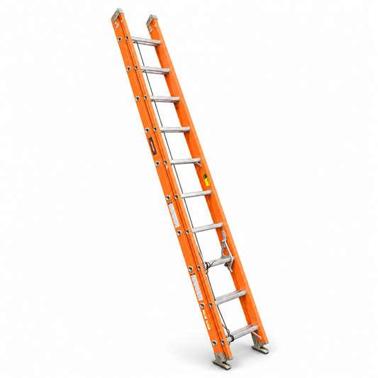 Escalera De Extensión Akron 81-23 | Fibra De Vidrio | 3.05m A 5.18m | 20 Escalones | Uso Industrial Pesado | Tipo lA | Capacidad De Carga 225kg