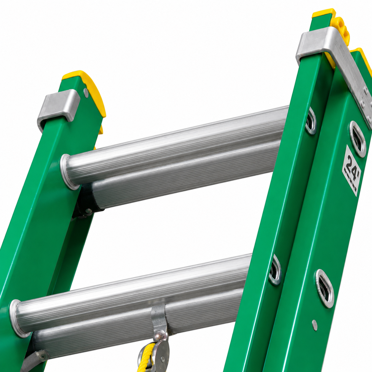 Escalera De Extensión Akron 77-98 | Fibra De Vidrio | 4.27m A 7.62m | 28 Escalones | Uso Profesional | Tipo ll | Capacidad De Carga 175kg