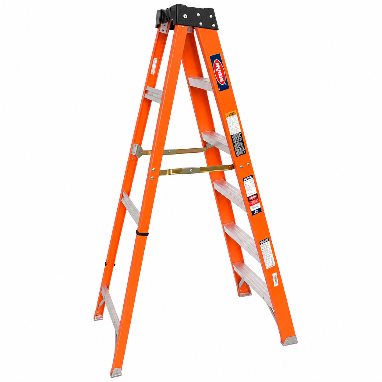 Escalera De Tijera Akron 80-93 | De Fibra de Vidrio | 1.83m | 5 Escalones | Uso Industrial Pesado | Tipo lA | Capacidad de Carga 225kg