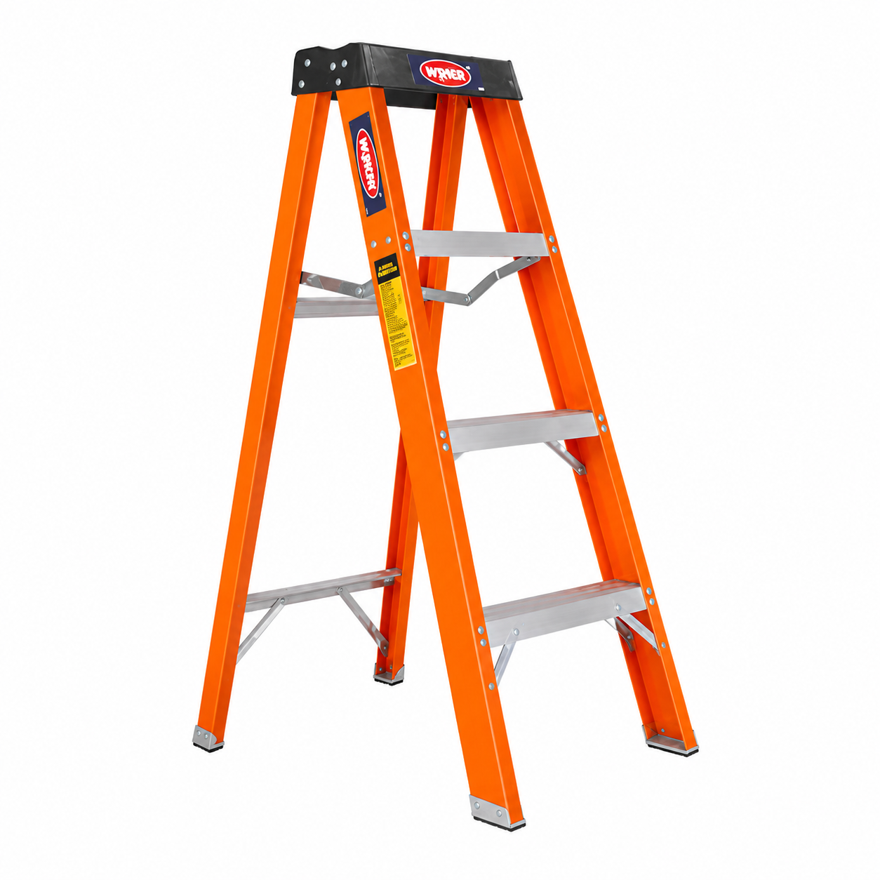 Escalera De Tijera Akron 80-91 | De Fibra de Vidrio | 1.22m | 3 Escalones | Uso Industrial Pesado | Tipo lA | Capacidad de Carga 225kg