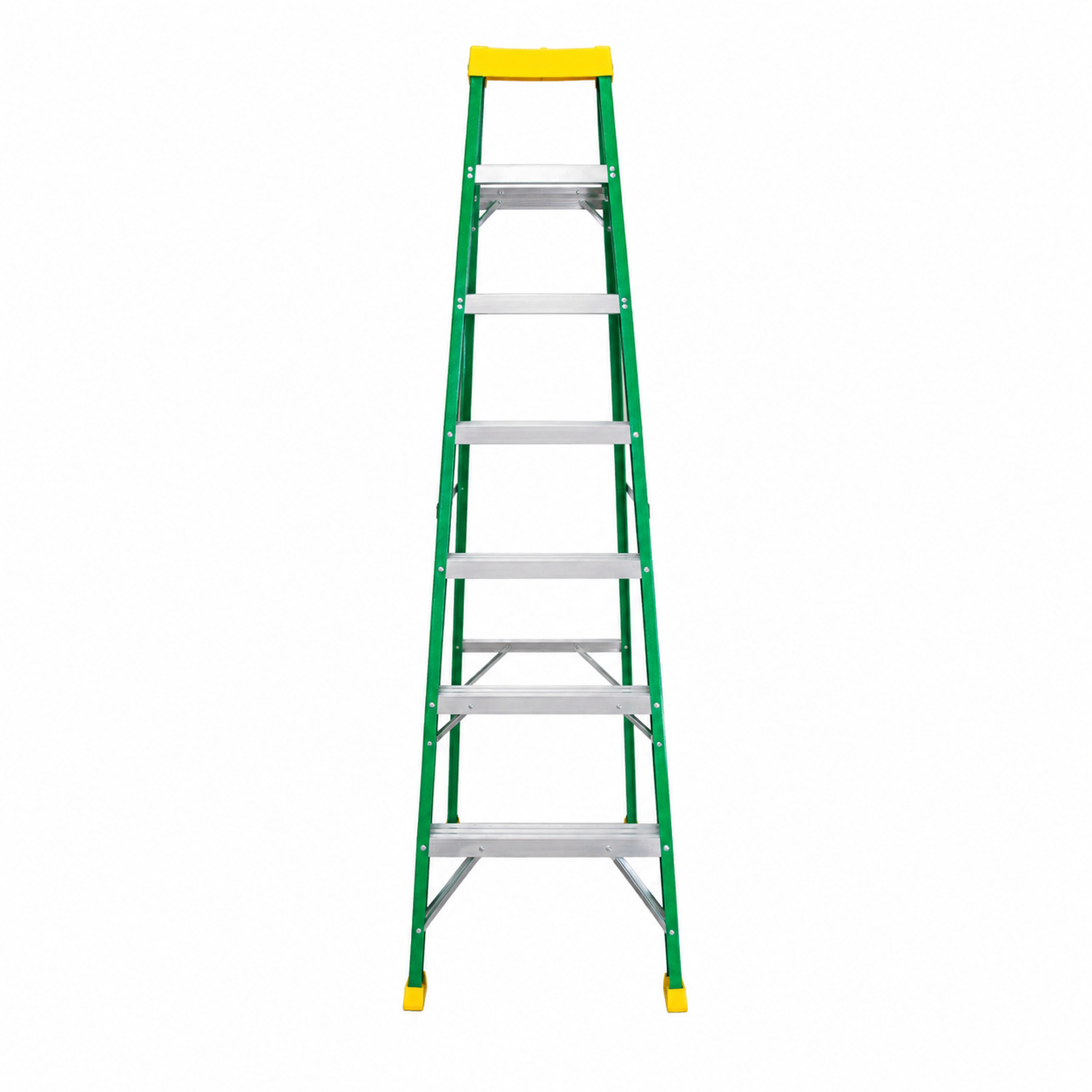 Escalera De Tijera Akron 77-91 | De Fibra de Vidrio | 2.44m | 7 Escalones | Uso Profesional | Tipo ll | Capacidad de Carga 175kg