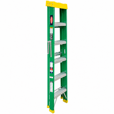 Escalera De Tijera Akron 77-89 | De Fibra de Vidrio | 1.83m | 5 Escalones | Uso Profesional | Tipo ll | Capacidad de Carga 175kg