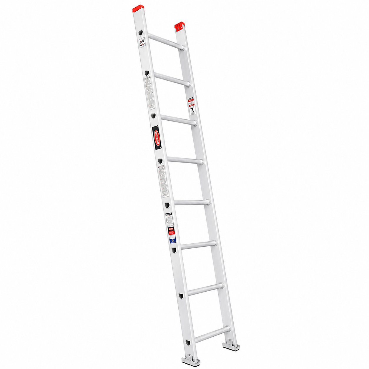 Escalera Recta Akron 81-97 | De Aluminio | De Canal | 2.44m | 8 Escalones | Uso Comercial | Tipo lll | Capacidad de Carga 150kg
