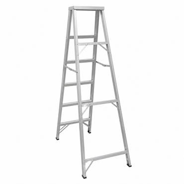 Escalera de Tijera Akron 77-15SP | De Aluminio | Altura 1.73m | 5 Peldaños | Uso Comercial (Tipo III)