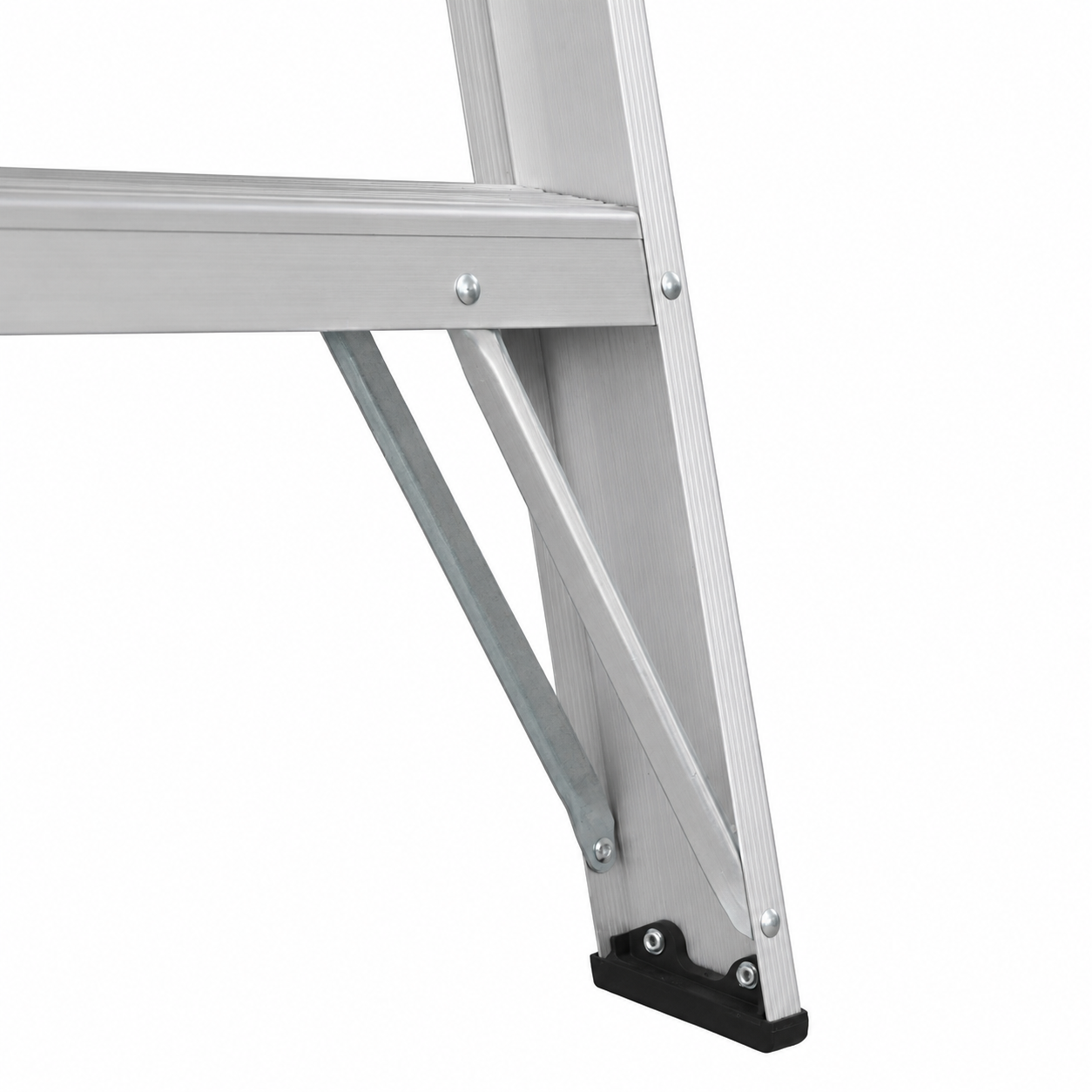 Escalera de Tijera Akron 77-14 | De Aluminio | Altura 1.44m | 4 Peldaños | Uso Comercial (Tipo III) con Porta Cubeta de Plástico