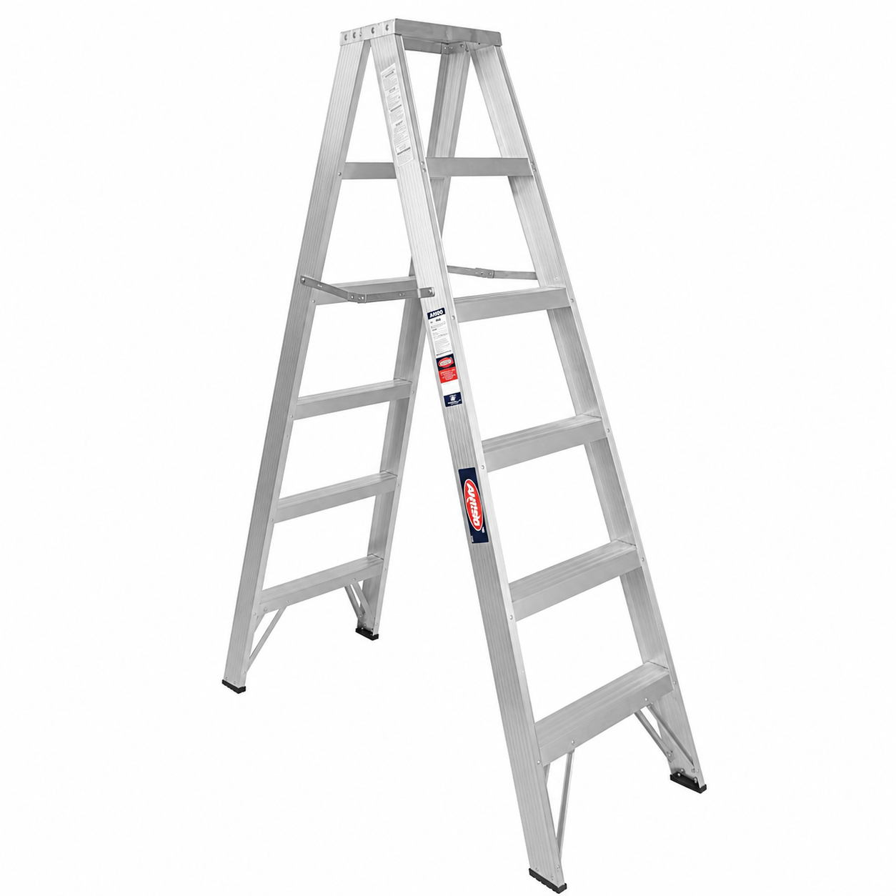 Escalera De Tijera Doble Akron 78-05 | De Aluminio | 1.83m | 10 Escalones | Uso Profesional | Tipo ll | Capacidad de Carga 175kg