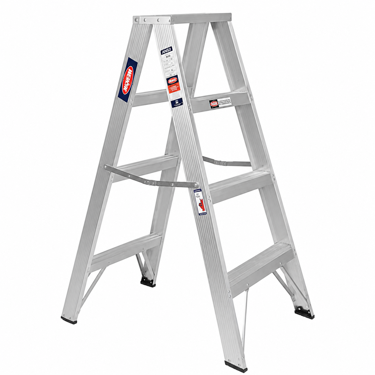 Escalera De Tijera Doble Akron 78-03 | De Aluminio | 1.22m | 6 Escalones | Uso Profesional | Tipo ll | Capacidad de Carga 175kg