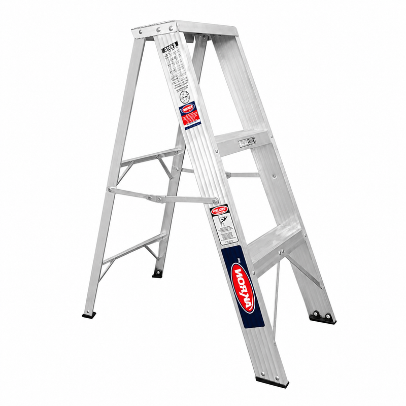 Escalera De Tijera Akron 79-12 | De Aluminio | 0.91m | 2 Escalones | Uso Comercial | Tipo lll | Capacidad de Carga 150kg