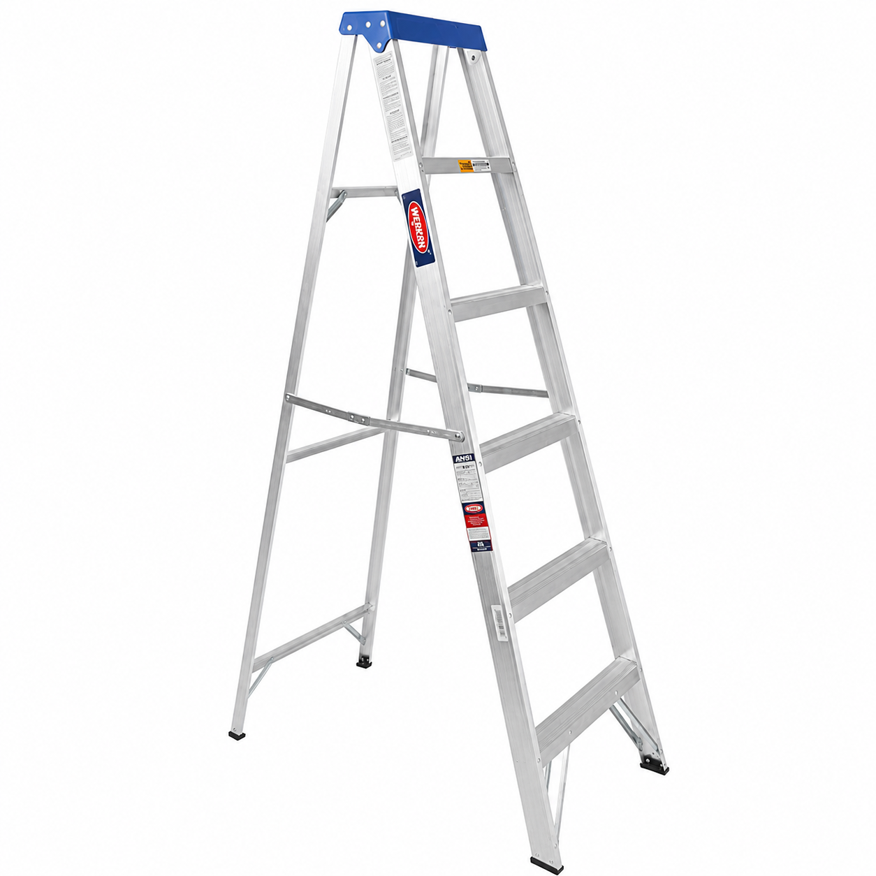 Escalera De Tijera Akron 81-91 | 1.83m | 5 Escalones | Uso Doméstico | Capacidad De Carga 90kg | Plataforma Plástica