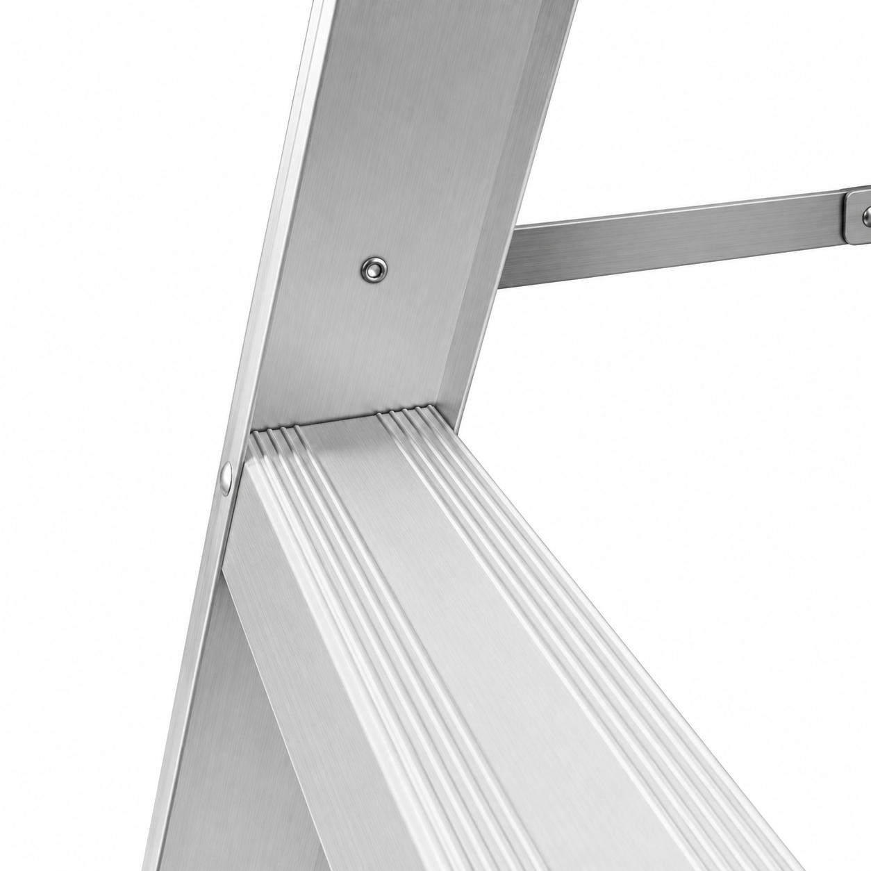 Escalera De Tijera Akron 81-89 | De Aluminio | 1.22m | 3 Escalones | Uso Doméstico | Capacidad De Carga 90kg | Plataforma Plástica