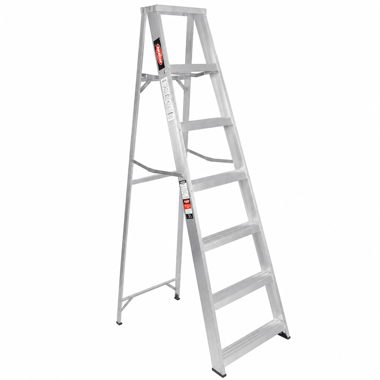 Escalera de Tijera Akron 77-79SP | De Aluminio | Altura 2.01m | 6 Peldaños | Uso Comercial (Tipo III)