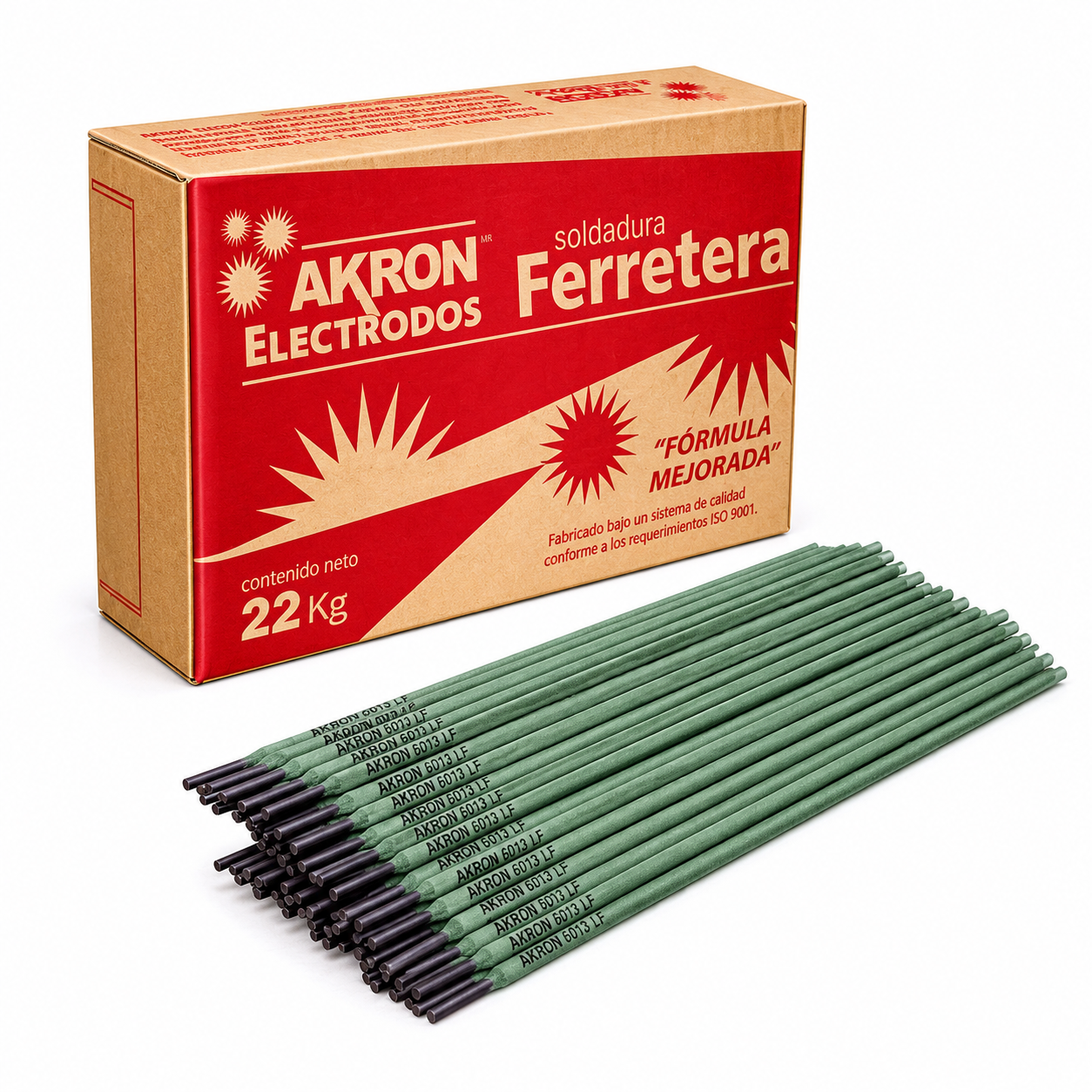 Soldadura 6013 Ferretera Akron 78-51F | 3/32" | Verde | 22 kg
