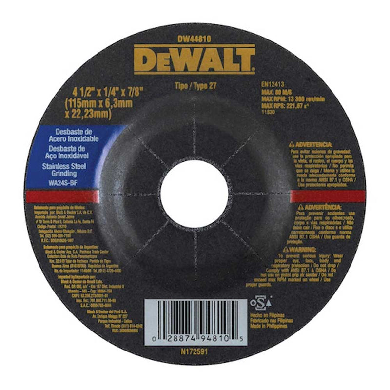 Disco de Desbaste para Concreto 4 1/2"x1/4x7/8 Dewalt