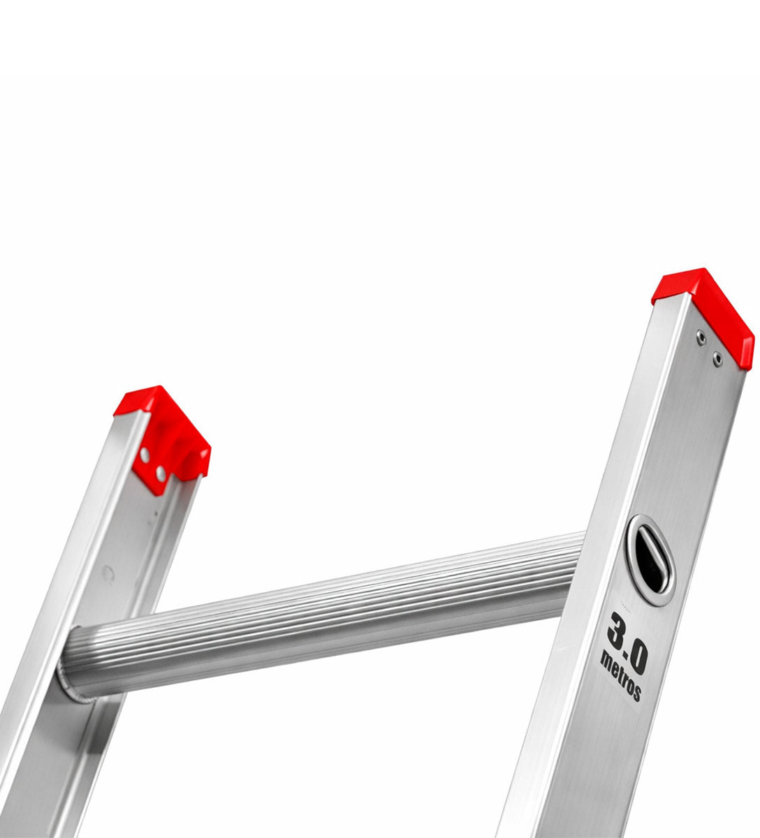 Escalera Recta Akron 81-97 | De Aluminio | De Canal | 2.44m | 8 Escalones | Uso Comercial | Tipo lll | Capacidad de Carga 150kg