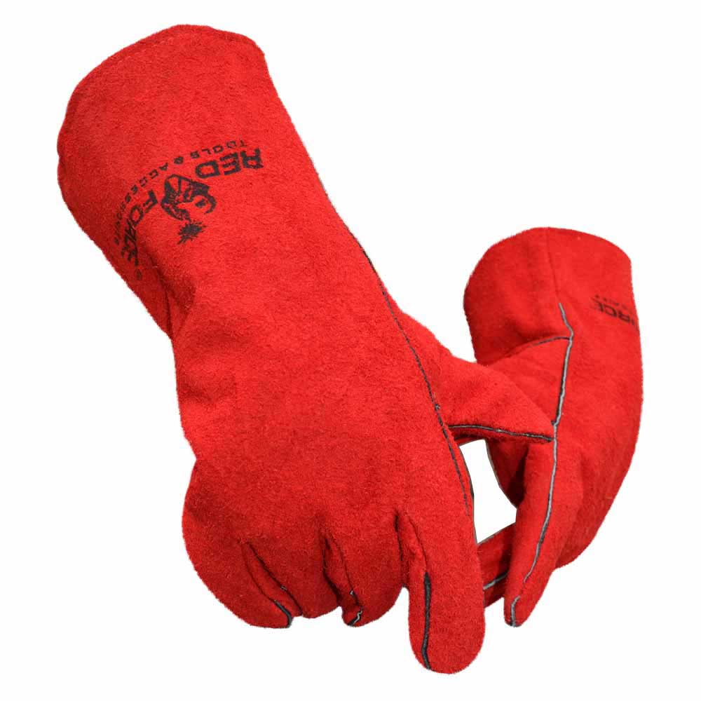 Guantes Básicos para Soldador Rojo 14”