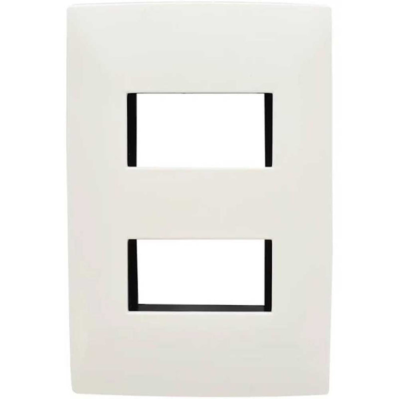 Placa de Apagador Básica Blanca 2x4 - Tapa 2 Vías
