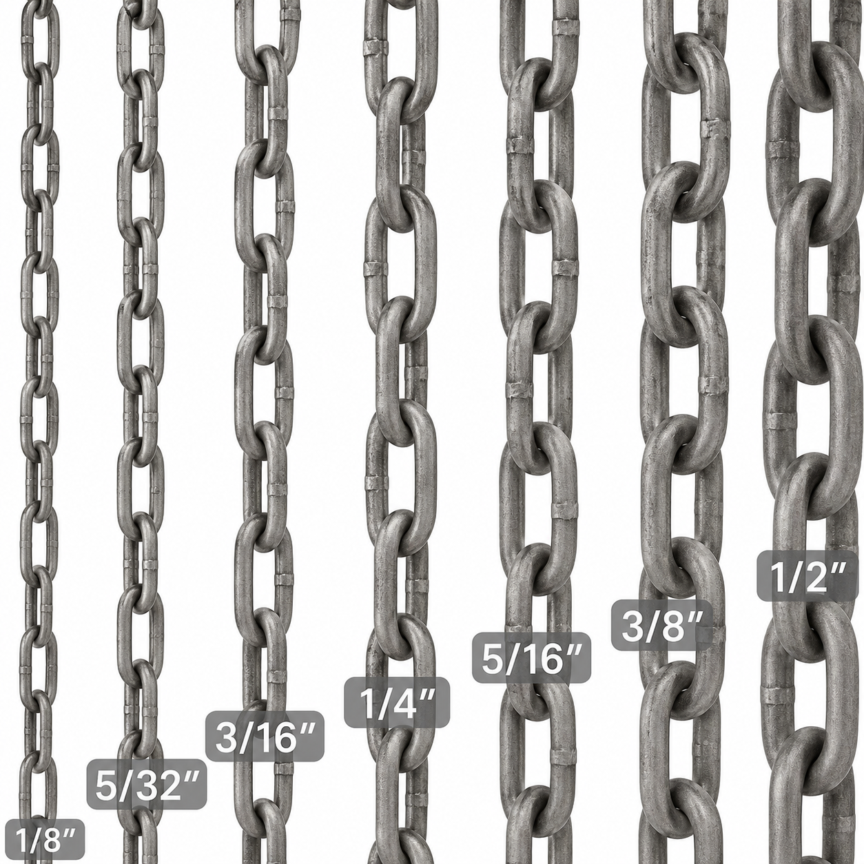 Cadena de Acero Pulida Akron 15-50 | Electrosoldada | Grado 30 | 5/32"