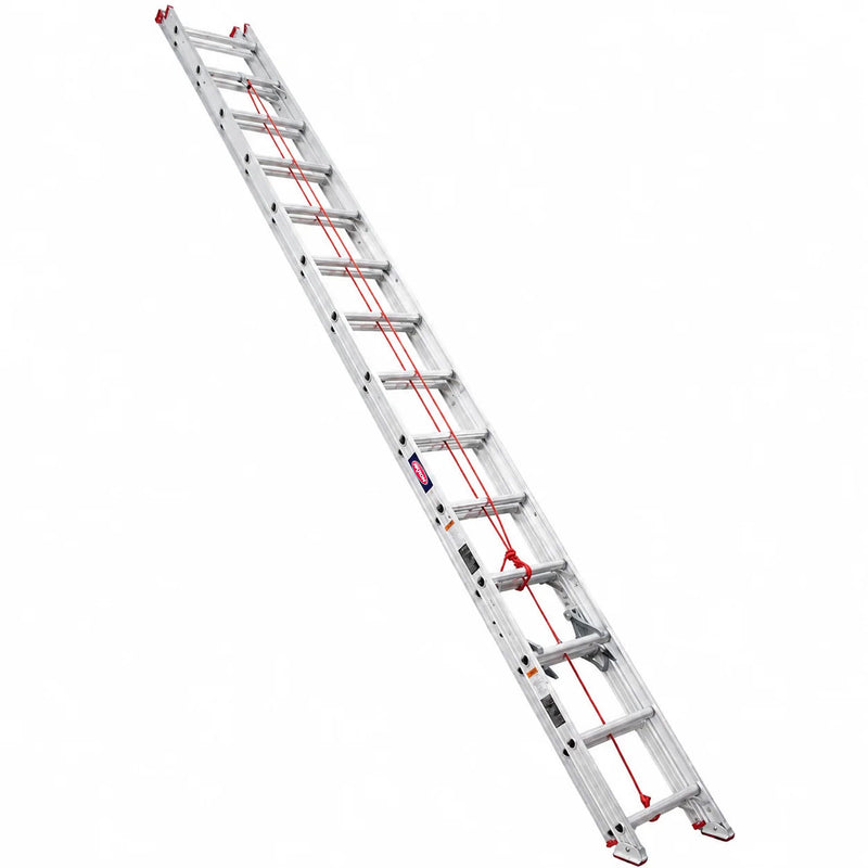 Escalera De Extensión Akron EET3-28 | De Aluminio | De Canal | 4.27m a 7.62m | 28 Escalones | Uso Comercial | Tipo lll | Capacidad De Carga 150kg