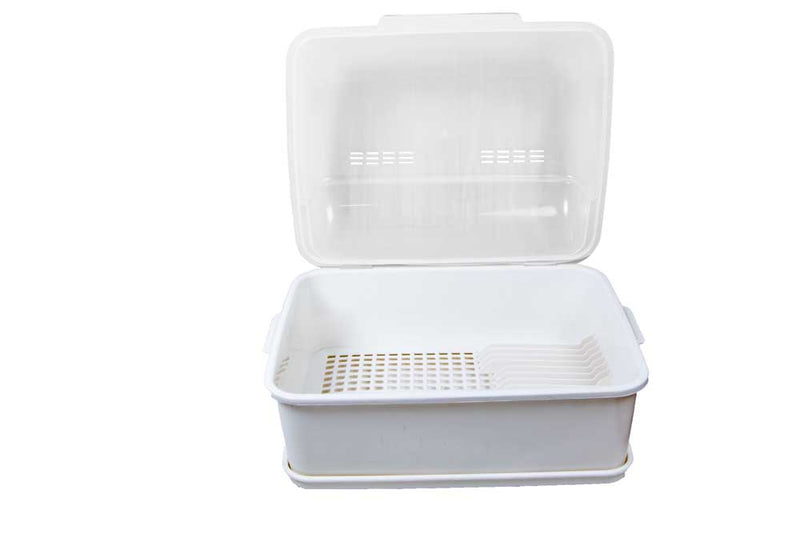 Escurridor de Trastes con Tapa Color Blanco