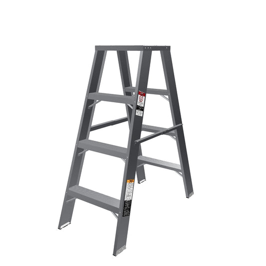 Escalera De Tijera Doble Akron 79-43 | De Aluminio | 1.22m | 6 Escalones | Uso Industrial | Tipo l | Capacidad De Carga 200kg