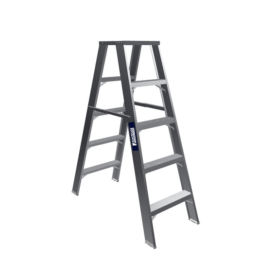 Escalera De Tijera Doble Akron 79-44 | De Aluminio | 1.52m | 8 Escalones | Uso Industrial | Tipo l | Capacidad De Carga 200kg