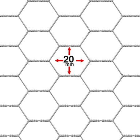 Malla Hexagonal 20mm Alt.: 0.90 a 1.20mts, Rollo 45mts, Ab.: 20mm, Calibre 22